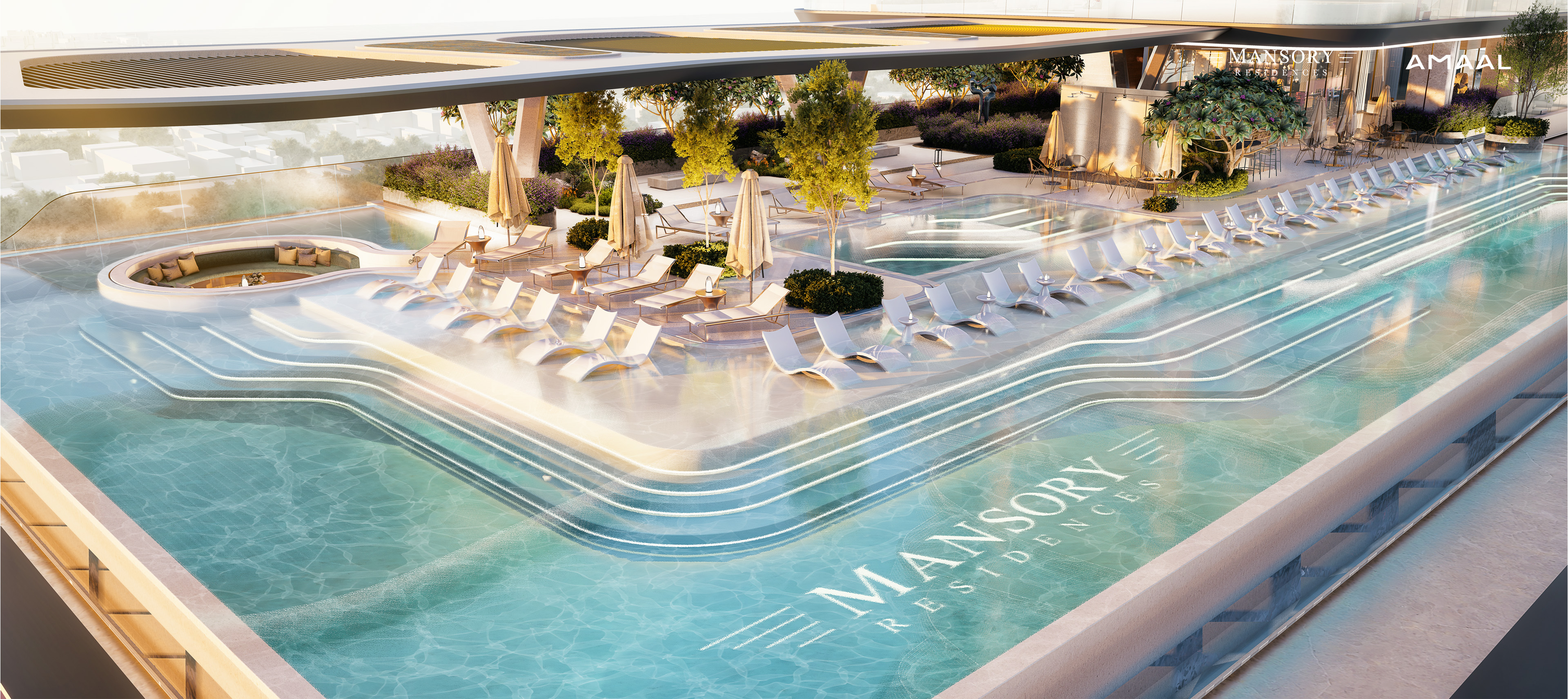 Rendering of the MANSORY Residences sky pool